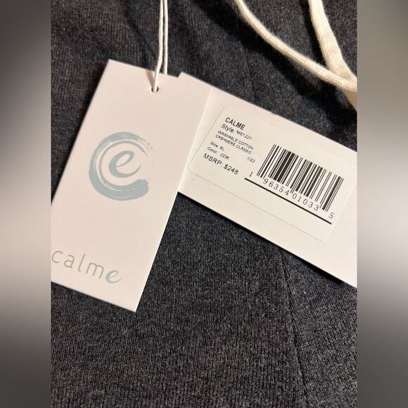 Johnny Was CALME Heather Gray Joggers Elastic Waistband and Tapered Leg XL - Picture 2 of 13